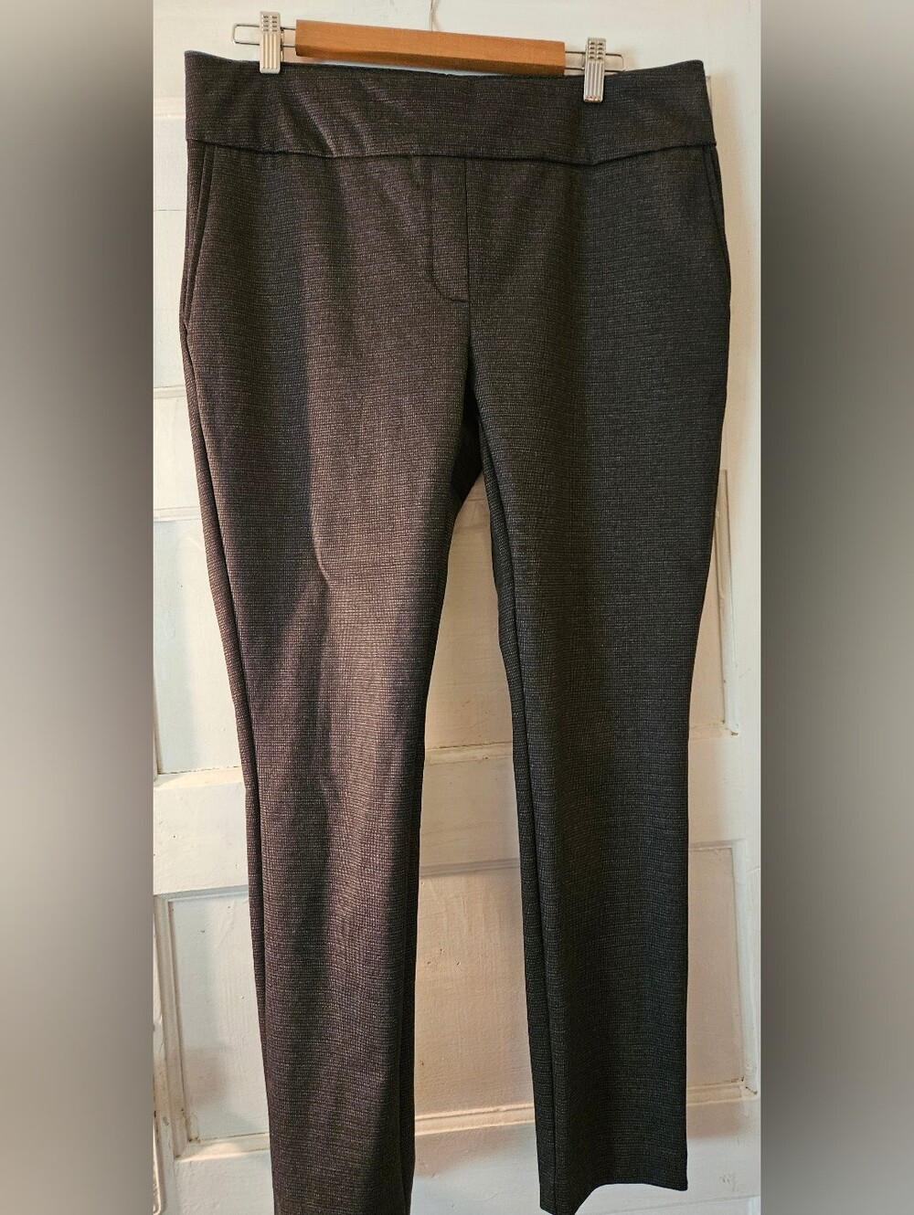 Dalia Slim Ponte Pull-On Pants in Charcoal